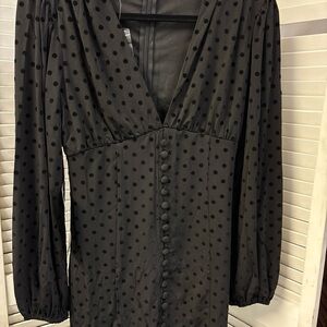 Elegant Black Polka Dot Dress